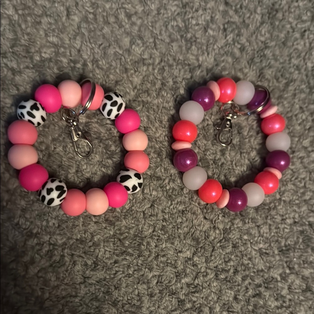 Colorful Beaded Kids Keychain Set